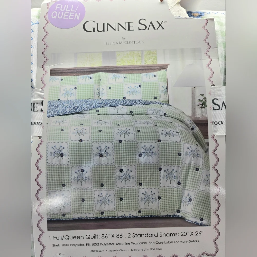 Gunne Sax by Jessica McClintock Floral Ruffle Quilt Set Full/Queen 86